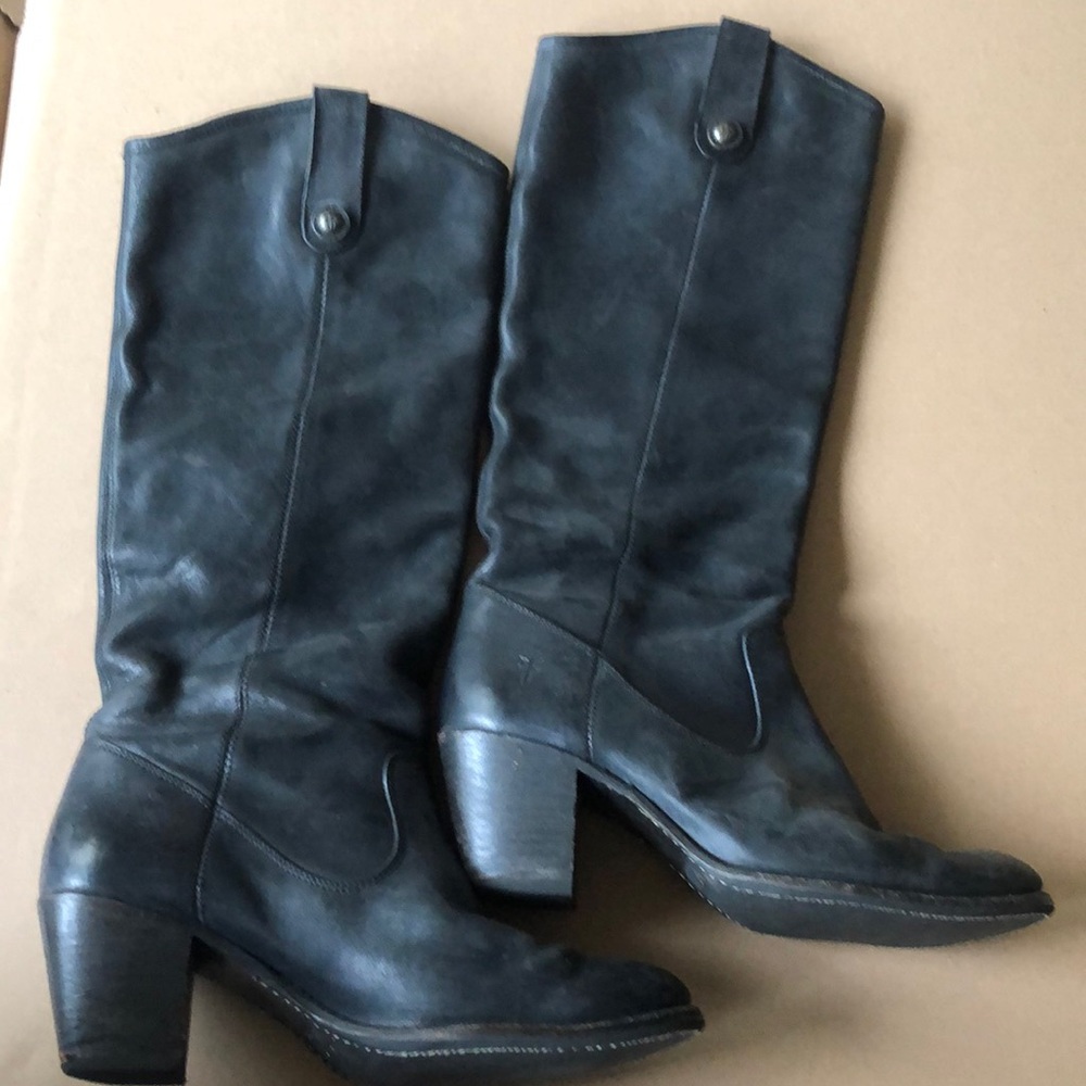 Black melissa button heel Frye boots